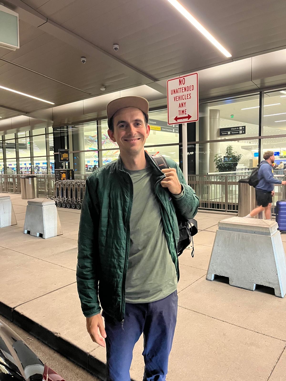 Saying goodbye at the airport